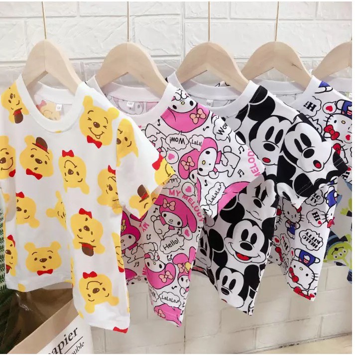 |FAMARAL2 giảm 10k cho đơn 50k|Áo cộc tay hoạt hình thông hơi thoang mát 8-18kg QATE568