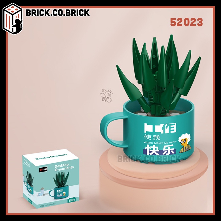 Chậu Cây Kiểng nhỏ trong Cốc Trang Trí để bàn Mô hình Lắp ráp Chậu hoa Sen đá Xương rồng 52019-52030