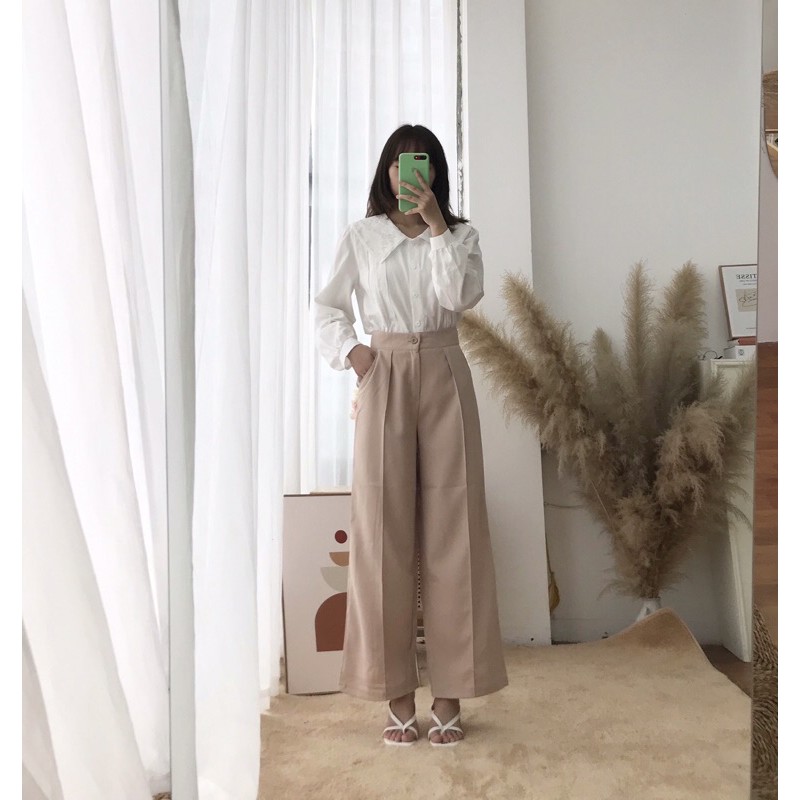 [Ảnh thật] Quần ống suông hách dáng [Tặng Kèm Scrunchies]