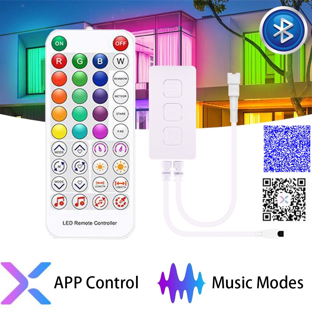 SP611E BỘ ĐIỀU KHIỂN LED FULL MÀU ARGB WS2812B WS2811 UCS1903 NHÁY THEO NHẠC ĐIỀU KHIỂN QUA APP BLUETOOTH VÀ REMOTE IR