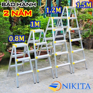 Thang nhôm gấp chữ A, thang xếp chữ A, thang nhôm Keiwa hãng NIKITA R03, R04, R05, R06 chiều cao 0.76m; 1m; 1.24m; 1.47m