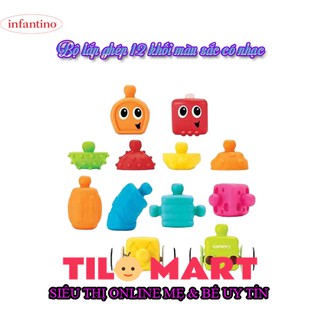 Bộ lắp ghép 12 khối màu sắc có nhạc Infantino 216406