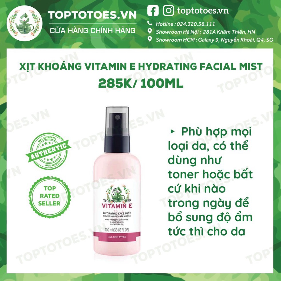 HOT HOT Bộ Vitamin E Lúa Mạch The Body Shop rửa mặt, toner, xịt khoáng, kem dưỡng, mask siêu cấp ẩm và làm sáng da HOT H