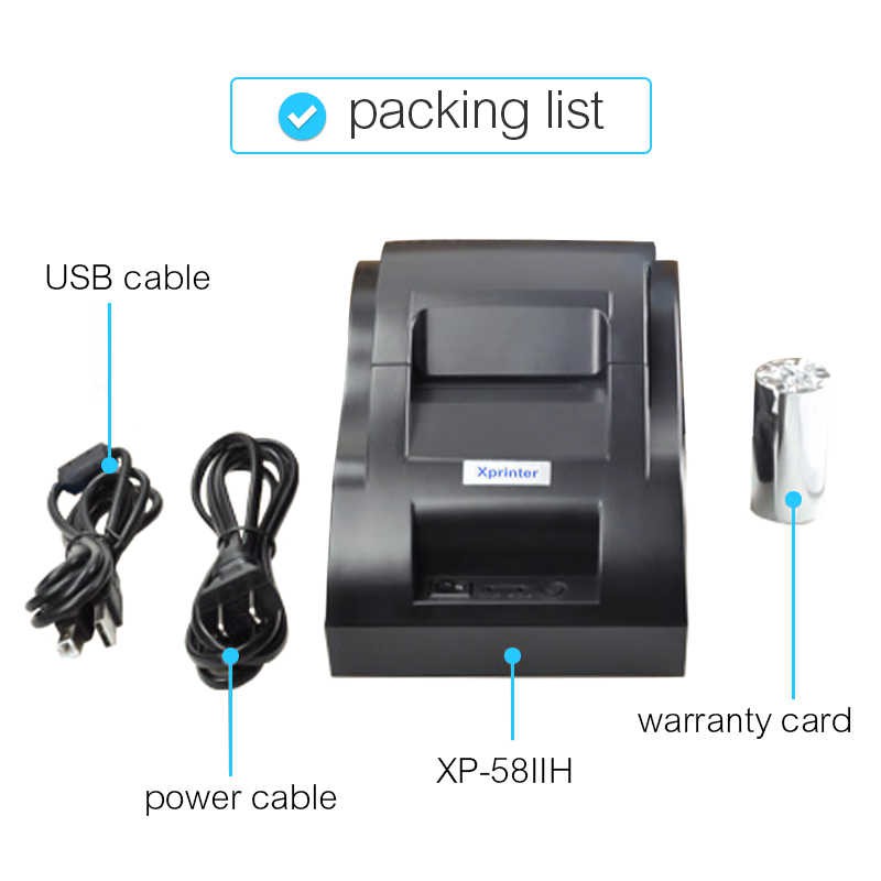 Máy In Hóa Đơn Xprinter 58IIH Tặng Kèm 01 Cuộn Giấy In Cao Cấp - Hàng Chính Hãng