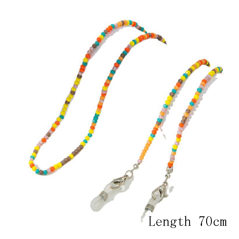 Dây đeo mắt kính xỏ hạt pha lê nhiều màu dễ thương