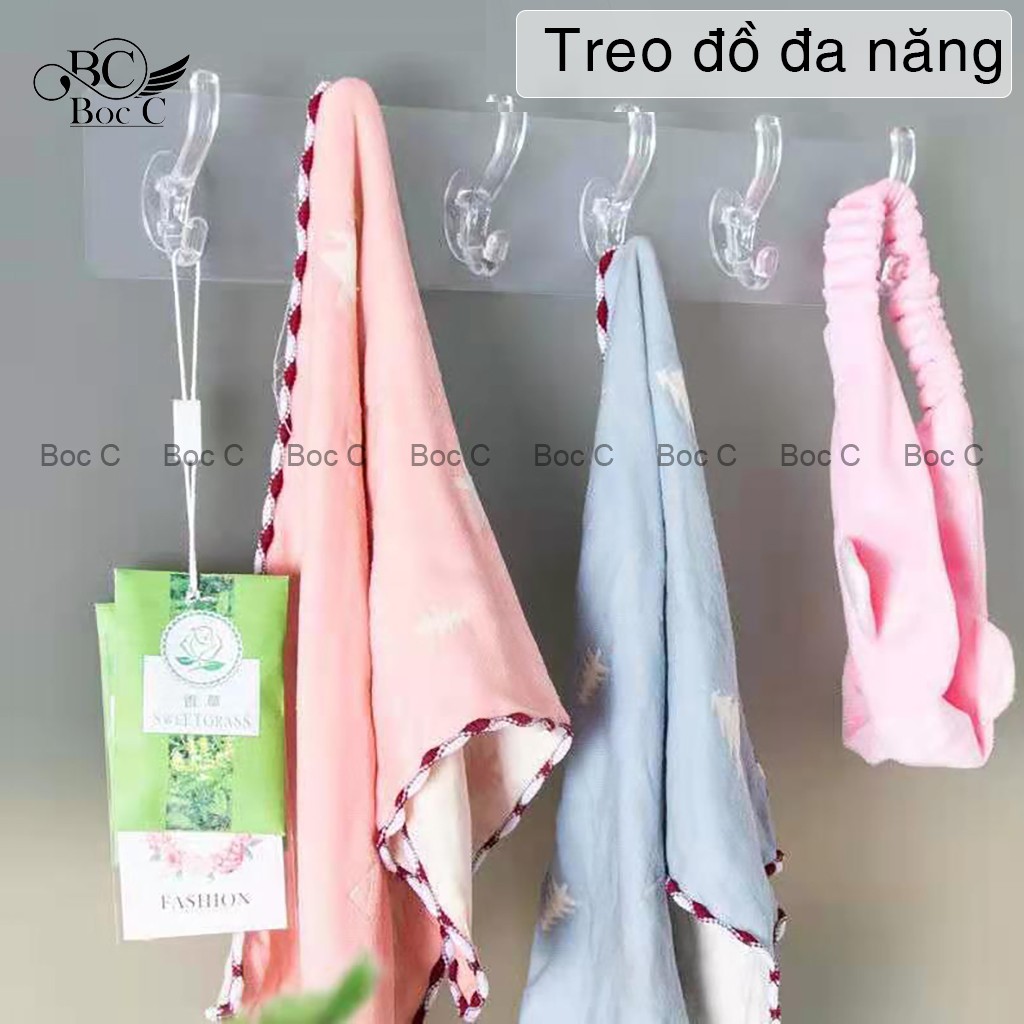 Móc treo quần áo gắn tường Bocc 6 móc treo đồ tiện lợi dán tường chịu lực cao - 6M