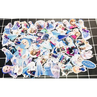 Sticker công chúa Elsa 30-60 cái ép lụa có đề can bóc dán