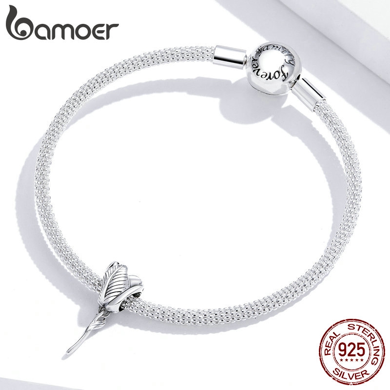 Hạt Làm Đồ Trang Sức Bamoer Scc1514 Bạc 925 Hình Hoa Tulip Thời Trang Cho Phụ Nữ Diy