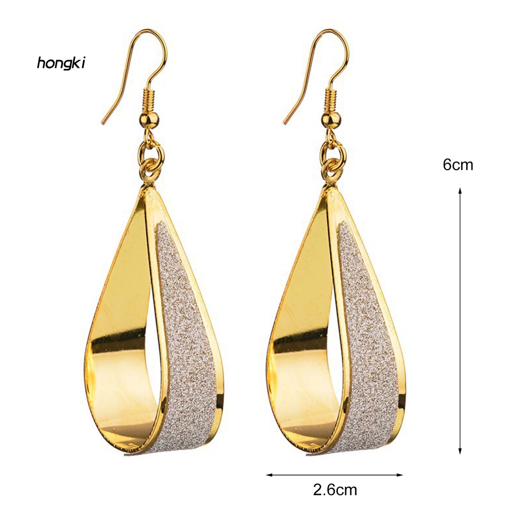 Bông Tai Hợp Kim Hình Giọt Nước Rỗng Đơn Giản Cho Nữ