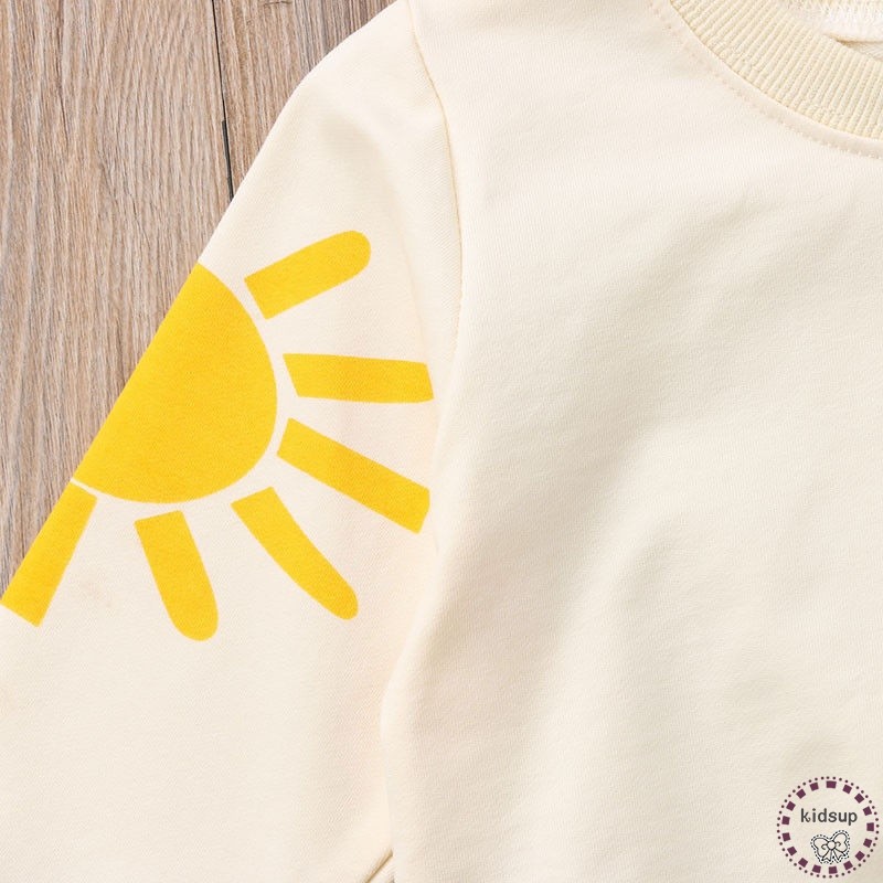 ✸ღ✸Baby Girls Kids Long Sleeve Clothes Sun Rainbow Cotton T-Shirt Blouse Sweatshirt 1-6Y