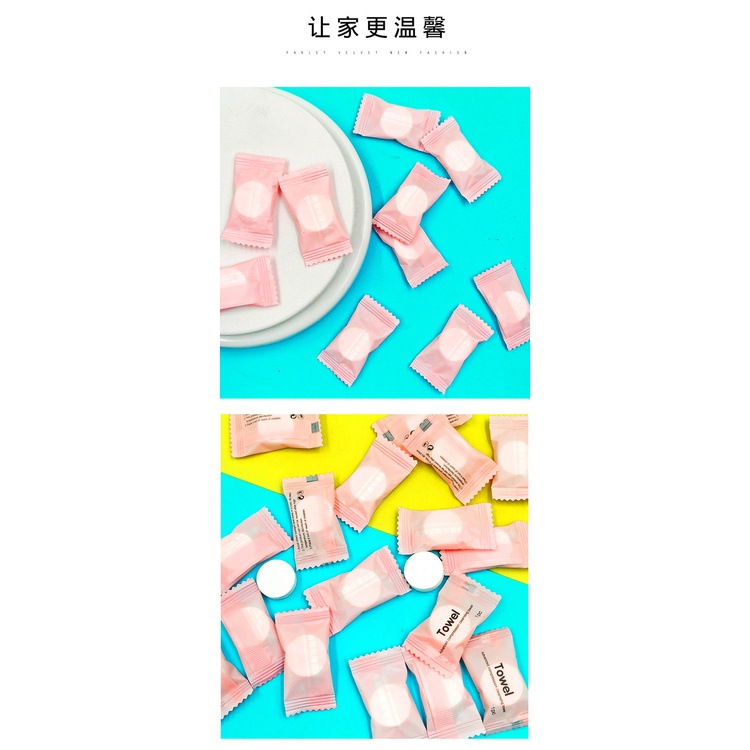 Khăn Giấy Nén Dạng Viên Kẹo Rất Tiện Khi Đi Du Lịch, Đi Chơi, Đi Làm, Đi Học (Set 10 Khăn)