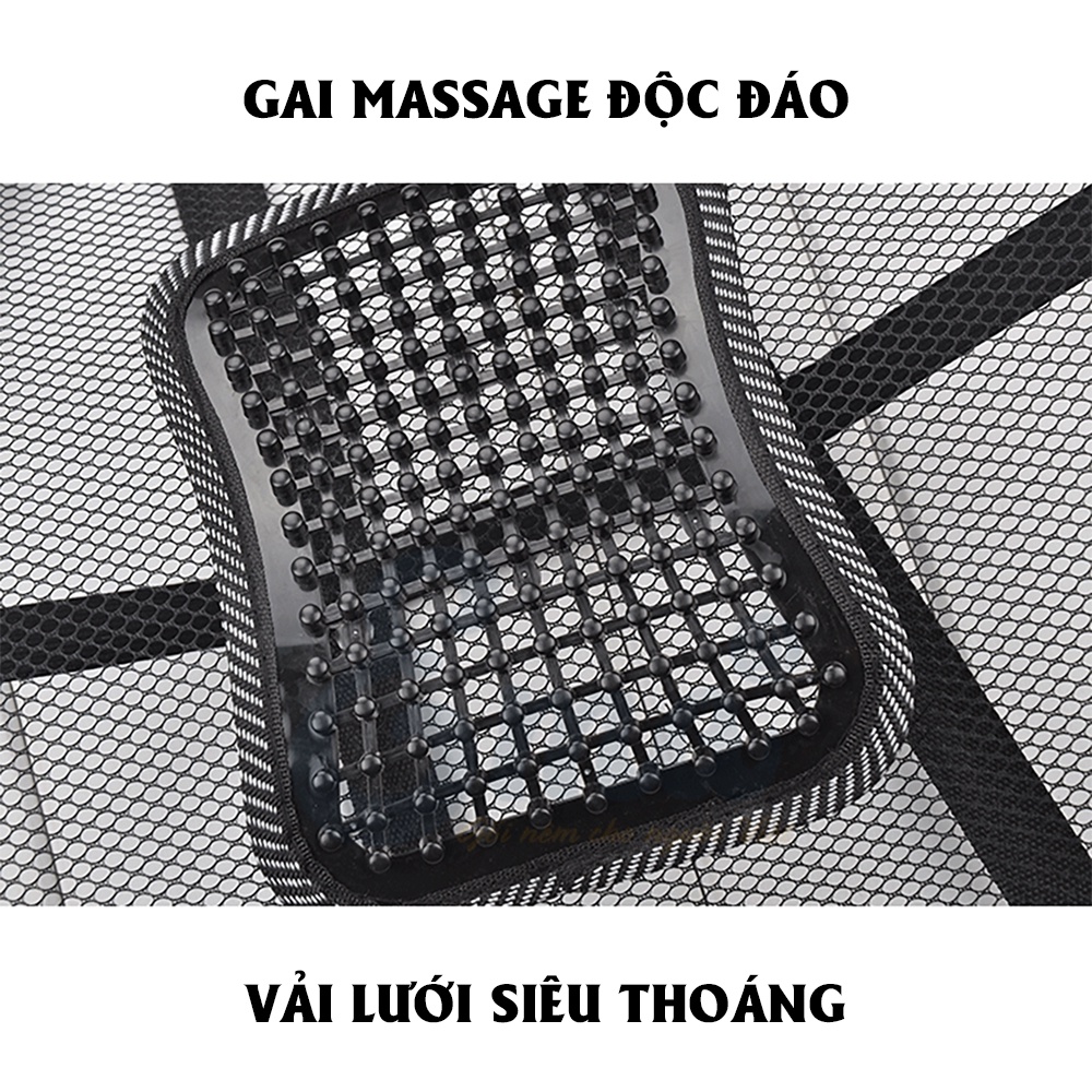 Đệm lưới tựa lưng massage thoáng khí cho ghế văn phòng &amp; ô tô - Thương hiệu EMA