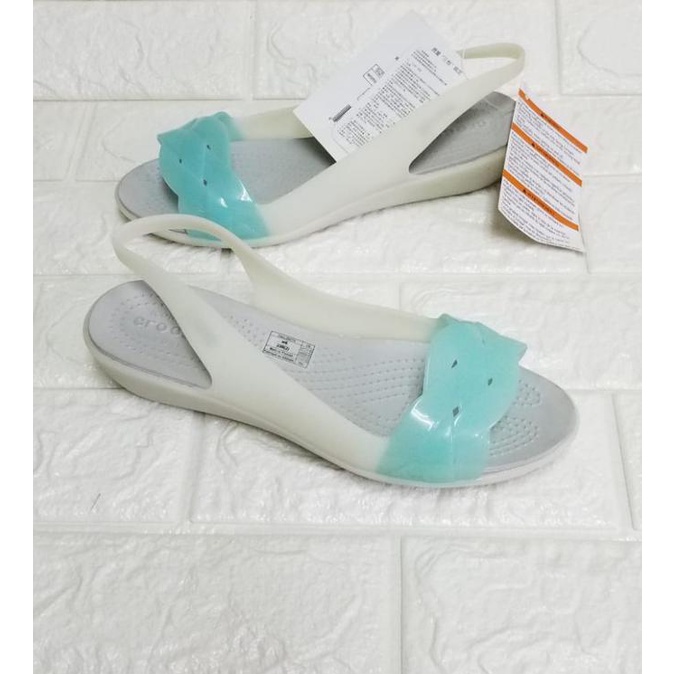 CROCS Giày sandal đế bằng phong cách Isabella màu đen size 36 cho nữ