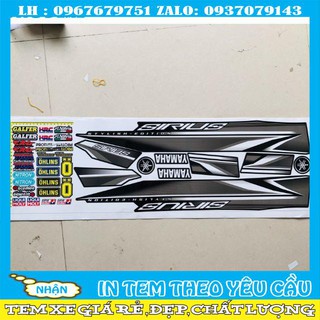 Tem rời sirius xám đen tặng kèm logo