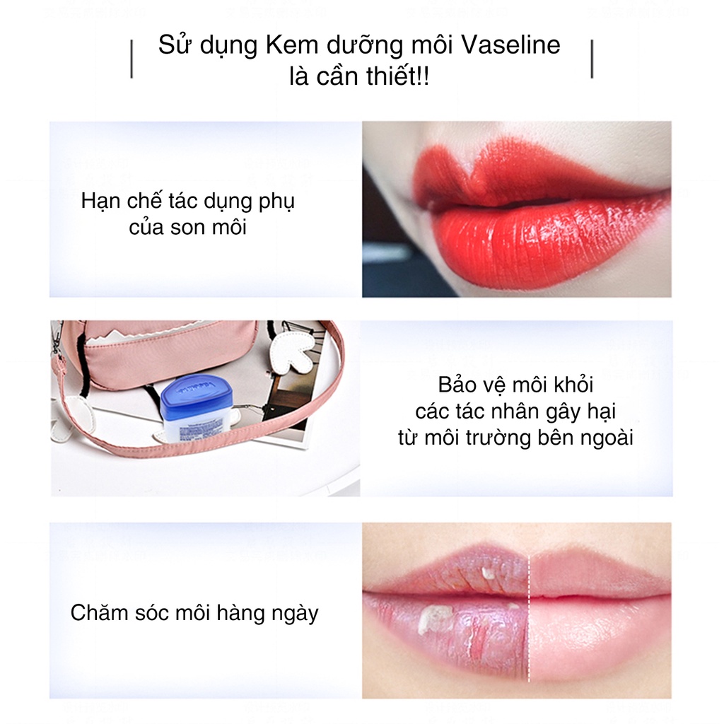 Son Dưỡng Môi Vaseline Dạng Hộp Cấp Ẩm Làm Mềm Mịn Môi, 7g Original