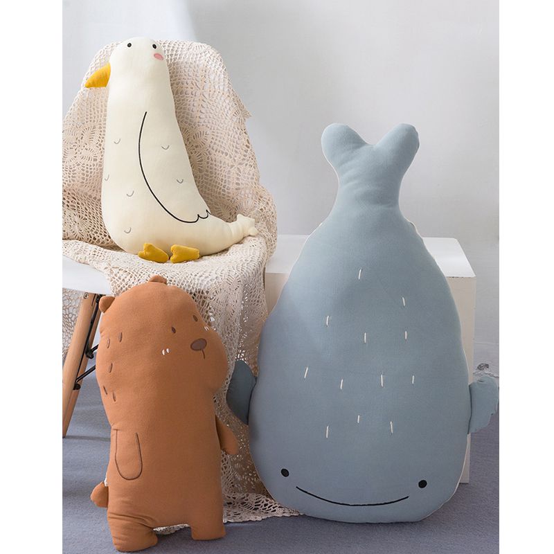 50/80cm Stuffed Animal Plush Pillow Toys Bear Fox Whale And Seabird Doll Pillow Large Bolster Gift for Kids