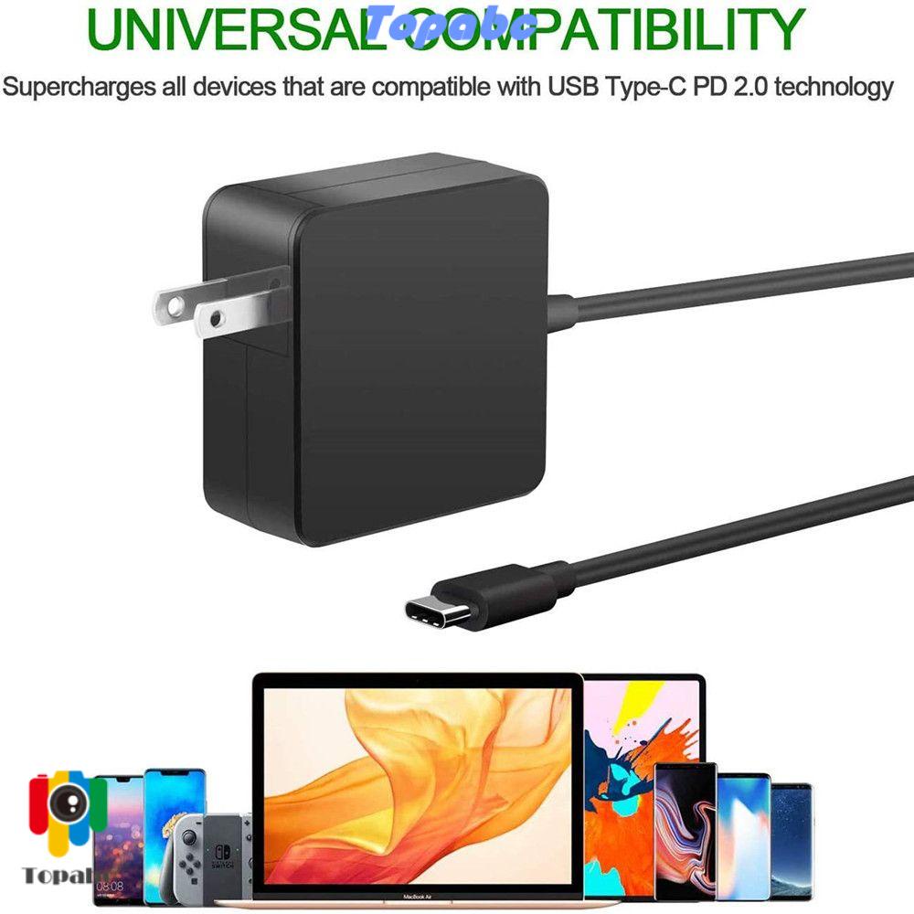 Cục sạc nhanh chuyển đổi nguồn 65W USB Type-C dạng vuông thông dụng cho laptop/điện thoại màu đen