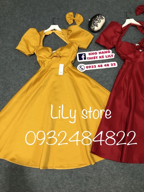 ẢNH VÀ VIDEO THẬT 10000% _ ĐẦM XOÈ TAY PHỒNG KHOÉT NGỰC - kèm nơ cài tóc