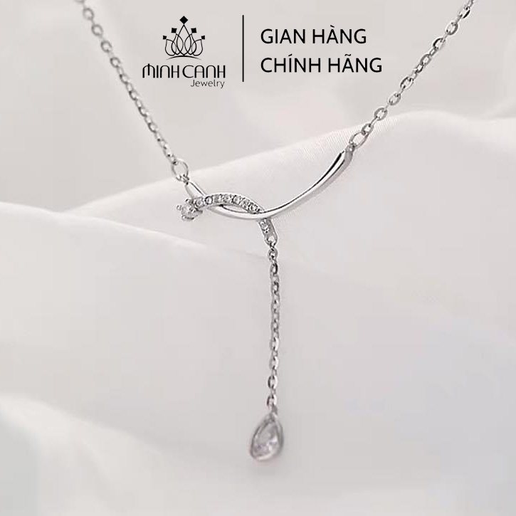 Dây Chuyền Bạc Nữ 2 Thanh Bạc Treo Đá - Minh Canh Jewelry