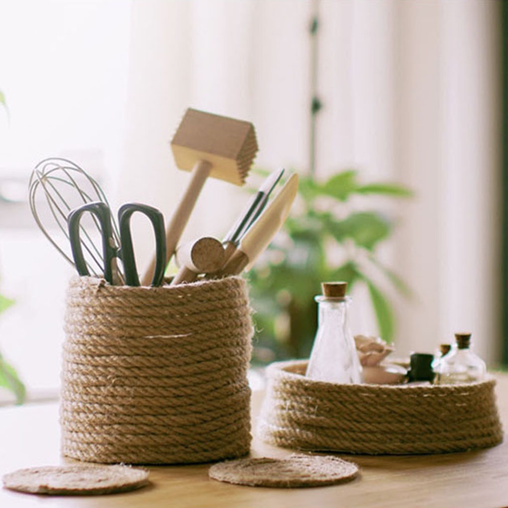 [double]Handmade DIY Jute String Rope Gardening Bundling Pet Scratching Post Crafting Jute Cord