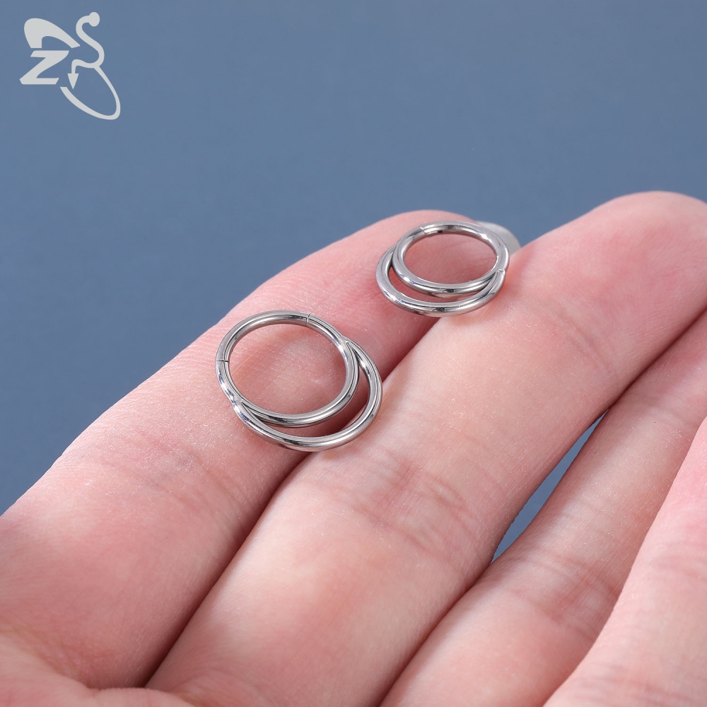 Khuyên mũi bằng thép titan đính đá thời trang cá tính 16g G23