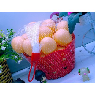 giỏ 25 trứng gà nhựa trang trí trưng bày nhà hàng và làm đồ chơi cho bé