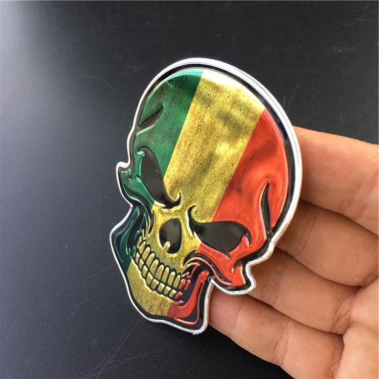 Logo 3D hình đầu lâu bằng nhôm trang trí xe oto &amp; xe tải