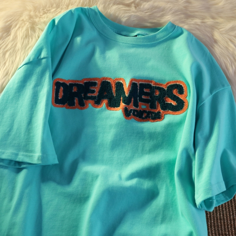 SUXI Áo Thun Nữ Ngắn Tay Cổ Tròn In Chữ Thời Trang