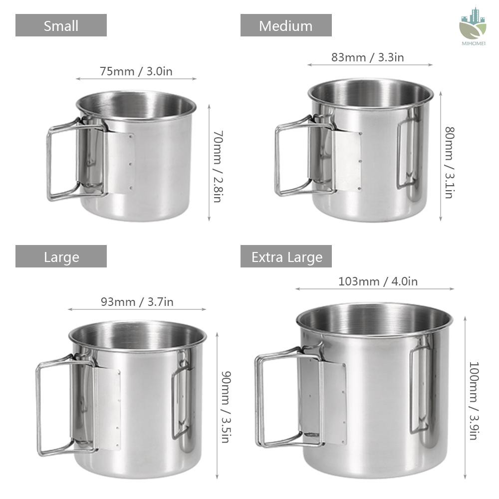 Set 4 Cốc Uống Nước Bằng Thép Không Gỉ Có Thể Xếp Gọn Tiện Lợi