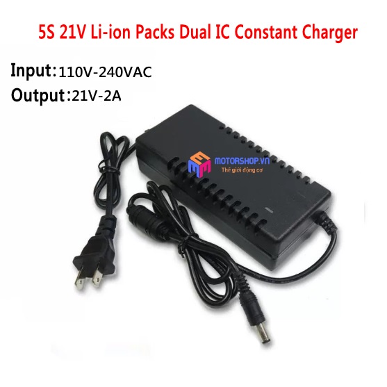 MTS Adapter Sạc 21V 2A, Nguồn Sạc Pin 5S 18V-21V, Sạc Pin Máy Khoan