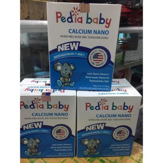 Pediababy Calcium nano bổ sung canxi, phát triển chiều cao, chống còi xương hộp 20 ống