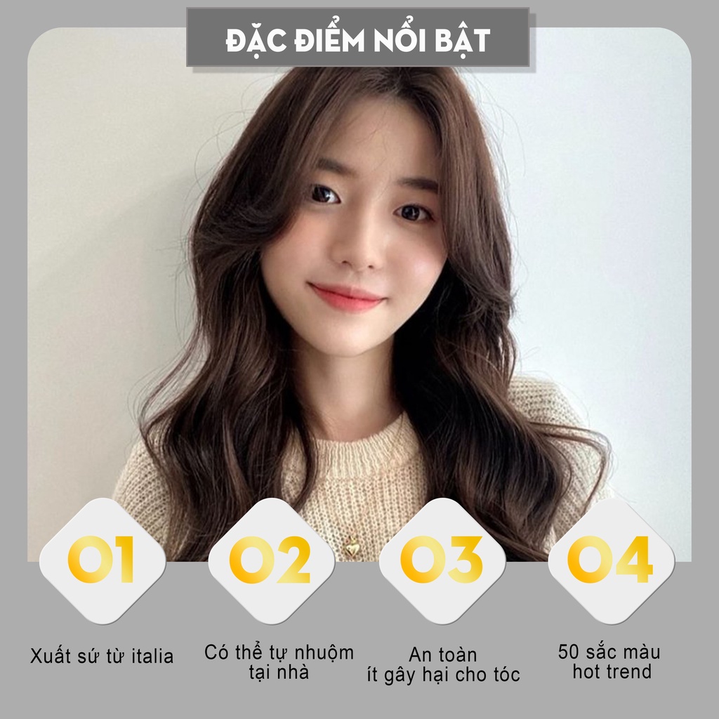 Thuốc nhuộm tóc nâu socola trầm không tẩy tại nhà chính hãng OLAP OL47
