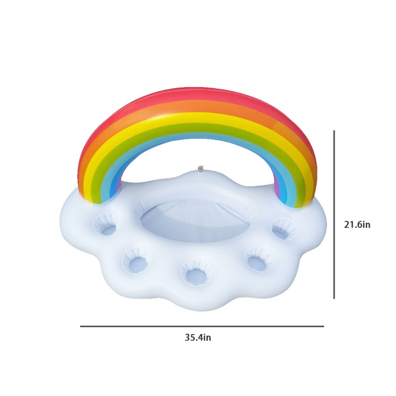 WMMB Party Inflatable Pool Floating Holder Rainbow Cloud Water Drink Holder Summer Cup Holder Inflatable Toy Beverage Float