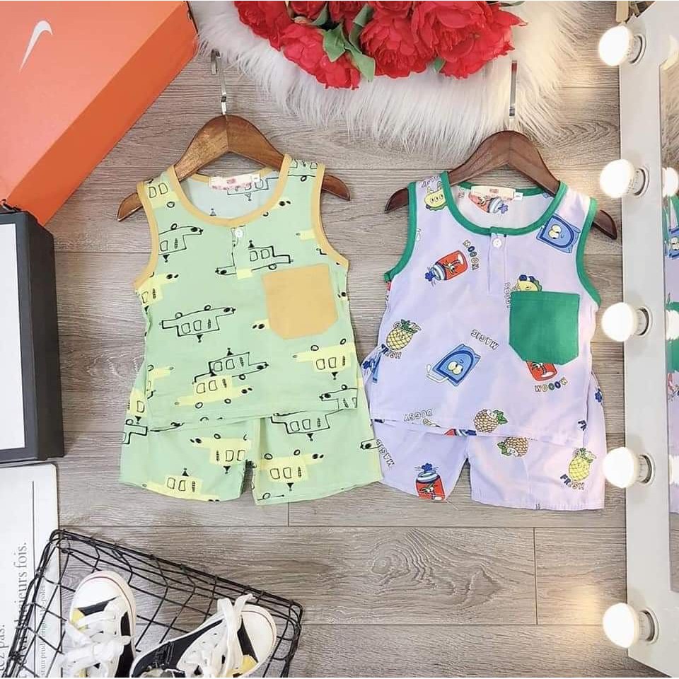 bộ lanh 3 lỗ bé trai chất lanh lụa quảng châu xịn xò cho bé 5-14kg