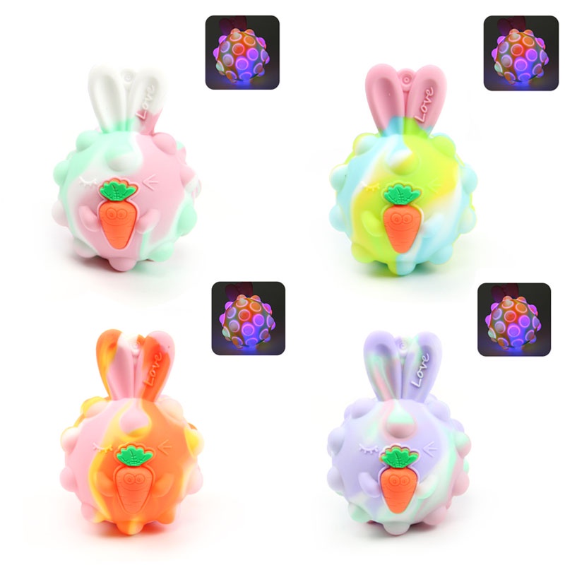 Đồ Chơi Bóp Giảm Stress Hình Thỏ 3D Bằng Silicon Mềm Co Giãn Cho Bé