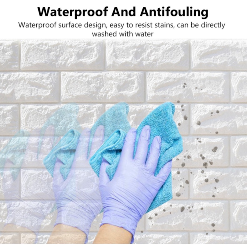 Giấy dán tường họa tiết gạch 3D chống thấm nước trang trí phòng cho bé