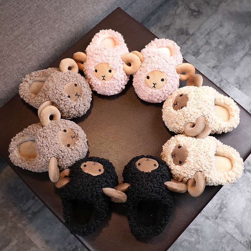 Dép ấm đi trong nhà Dép bông đi trong nhà hình cừu dễ thương cho bé dép bông dép đi trong nhà dép bông đi trong nhà