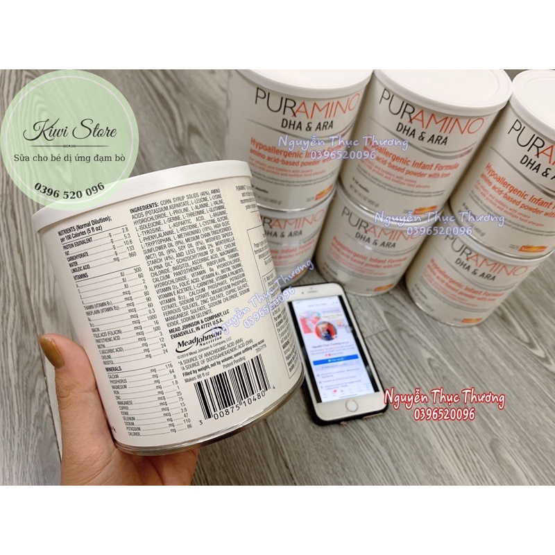 Sữa Acid Amin Puramino cho bé dị ứng đạm bò 400g