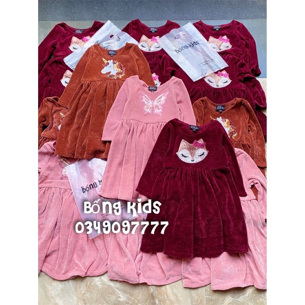 Váy Len Nhung Bé Gái Sequin LILT