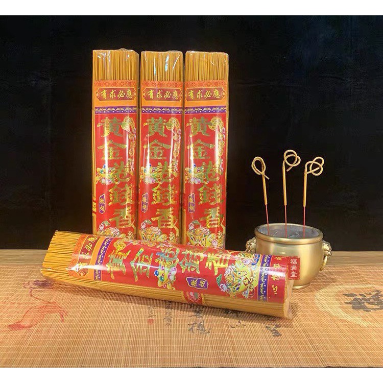 Sỉ- Nhang thần tài cuộn tàn 3XU LOẠI 1 gỗ Đàn Hương 33cm  ít khói có cuộn tàn