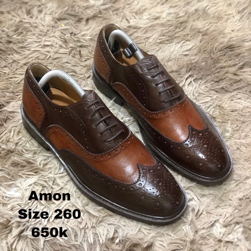 [TonaShoe] [Giày 2hand] [Size 41] Giày Tây Kiểu Dáng Wingtips Kết Hợp Hai Màu Cá Tính