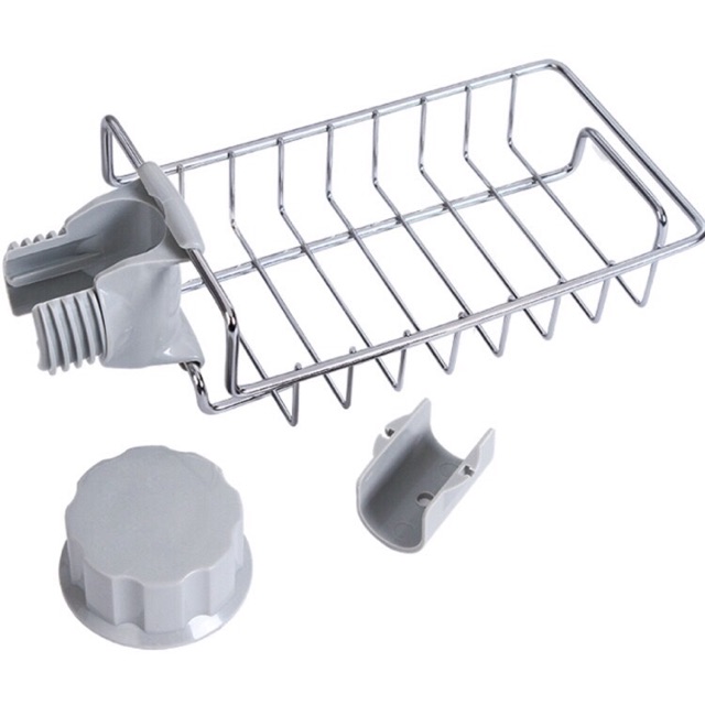 Giá treo vòi sen đựng đồ rửa chén, bọt biển, bông lau bằng inox tiện dụng 11 x 17.5cm