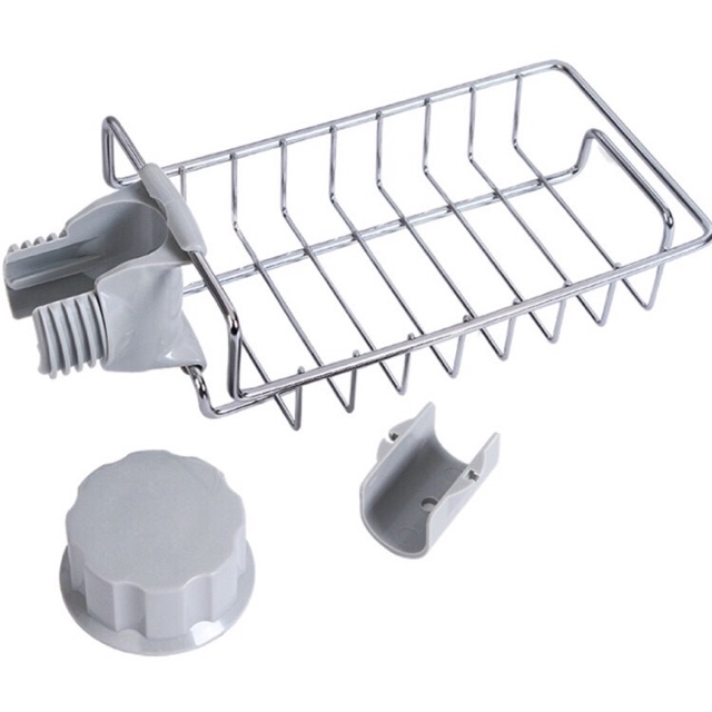 Giá treo vòi sen đựng đồ rửa chén, bọt biển, bông lau bằng inox tiện dụng 11 x 17.5cm