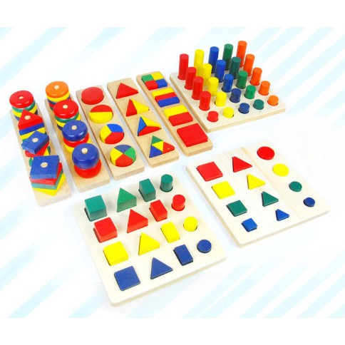 Bộ giáo cụ 8 món Montessori bằng gỗ