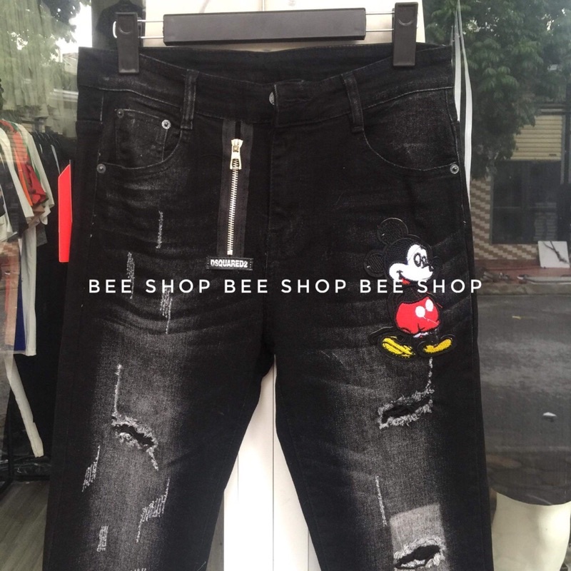 Quần bò Mickey, khoá lệch, quần jean nam dsq - Bee Shop | BigBuy360 - bigbuy360.vn