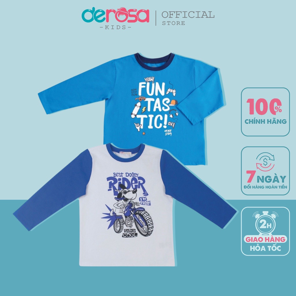 Áo thu đông dài tay chất liệu cotton cho bé trai (2 - 6 tuổi) DEROSA KIDS AWKD134A