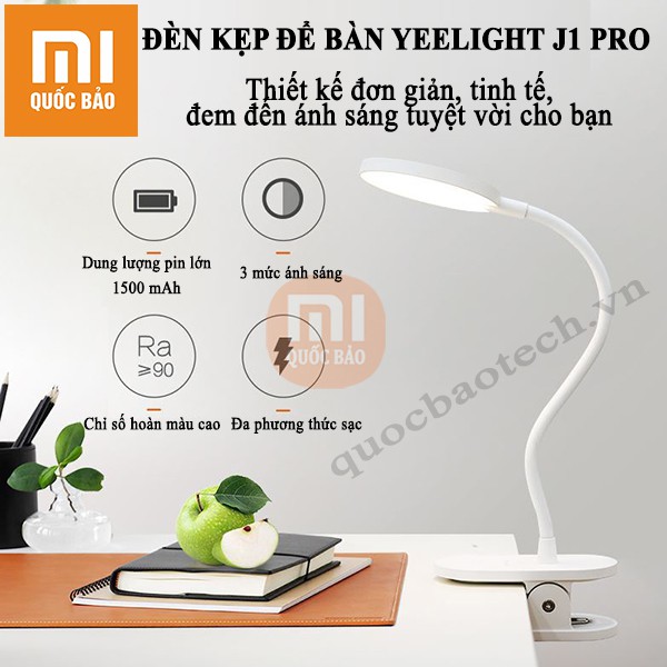 Đèn LED kẹp để bàn Xiaomi Yeelight J1 Pro- Tiện lợi, Sang trọng, dung lượng pin 1500 mAh