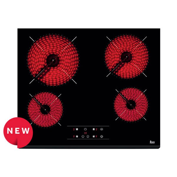 Bếp điện Teka TB 6415 - Bếp hồng ngoại 4 vùng nấu, mặt kính đen, kích thước 60x51cm