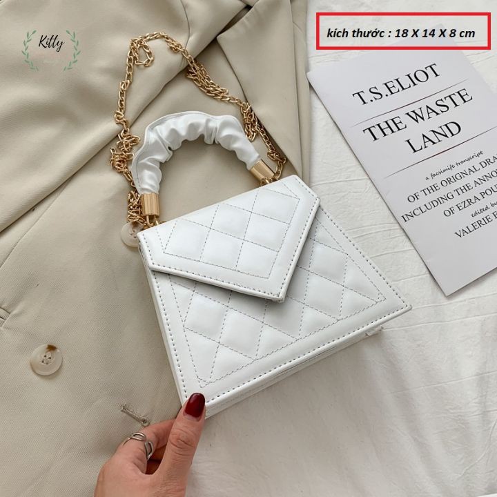 túi xách nữ 🍓 𝐇𝐎𝐓 𝟐𝟎𝟐𝟏 🍓 Túi đeo chéo nữ phối tay nhăn ,quai xích phong cách trẻ trung năng động | BigBuy360 - bigbuy360.vn