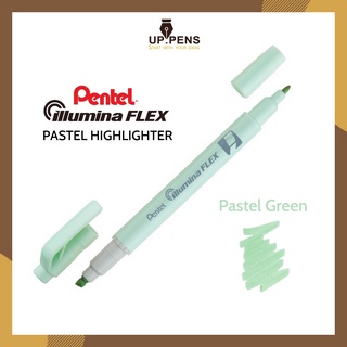 Bút dạ quang màu pastel 2 đầu Pentel Illumina - Mực xanh lá pastel